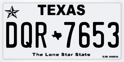 TX license plate DQR7653