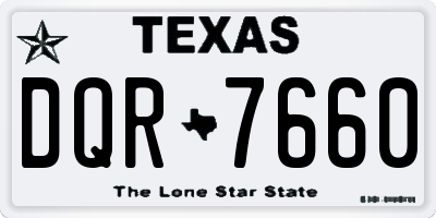 TX license plate DQR7660
