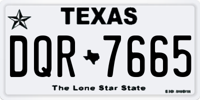 TX license plate DQR7665