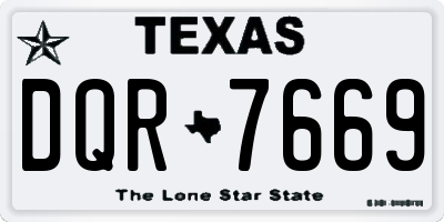 TX license plate DQR7669
