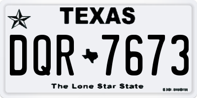 TX license plate DQR7673