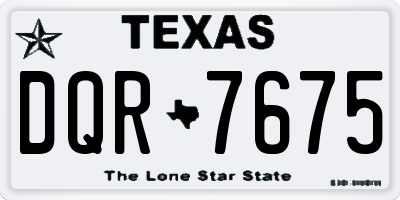 TX license plate DQR7675