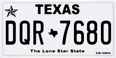TX license plate DQR7680
