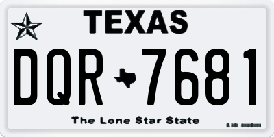 TX license plate DQR7681
