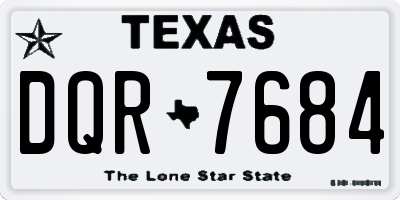 TX license plate DQR7684