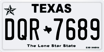 TX license plate DQR7689