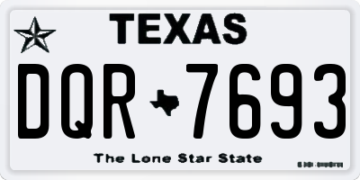 TX license plate DQR7693