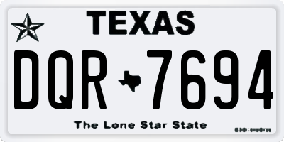 TX license plate DQR7694
