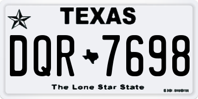 TX license plate DQR7698
