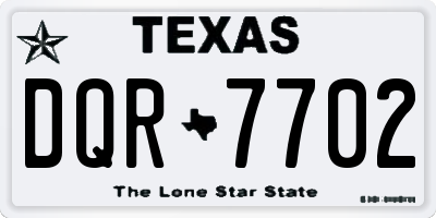 TX license plate DQR7702