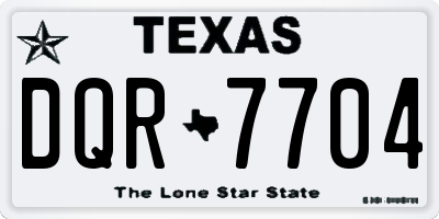 TX license plate DQR7704