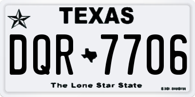 TX license plate DQR7706