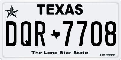 TX license plate DQR7708