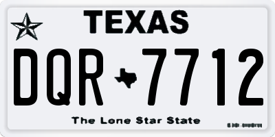 TX license plate DQR7712