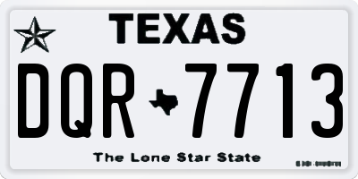 TX license plate DQR7713