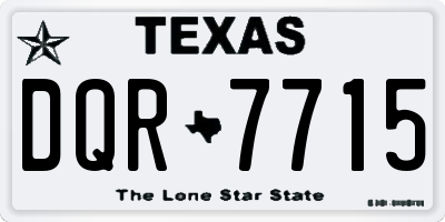 TX license plate DQR7715