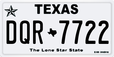 TX license plate DQR7722