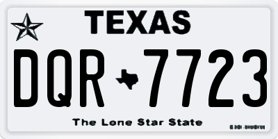 TX license plate DQR7723