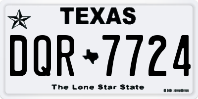 TX license plate DQR7724