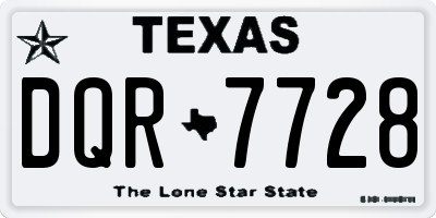 TX license plate DQR7728