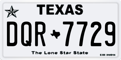 TX license plate DQR7729