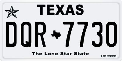 TX license plate DQR7730