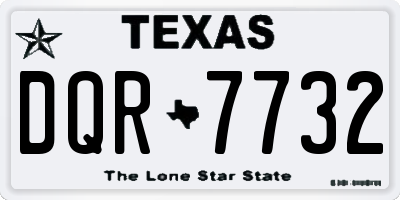TX license plate DQR7732