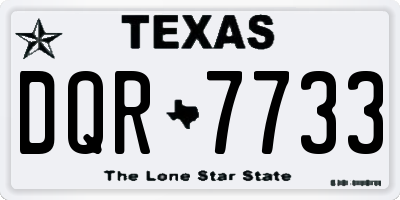 TX license plate DQR7733