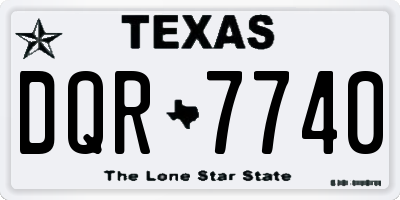 TX license plate DQR7740