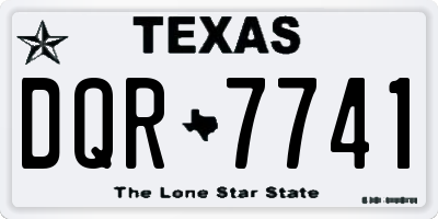 TX license plate DQR7741