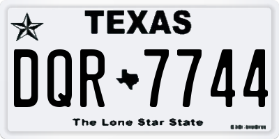 TX license plate DQR7744