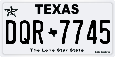 TX license plate DQR7745