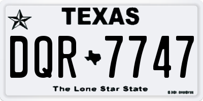 TX license plate DQR7747