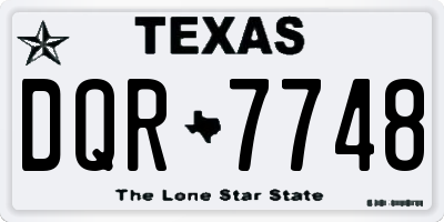 TX license plate DQR7748