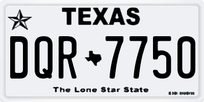 TX license plate DQR7750