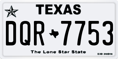 TX license plate DQR7753