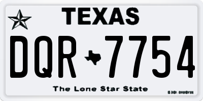 TX license plate DQR7754