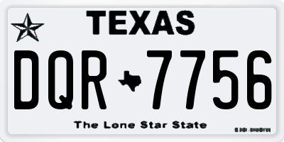TX license plate DQR7756