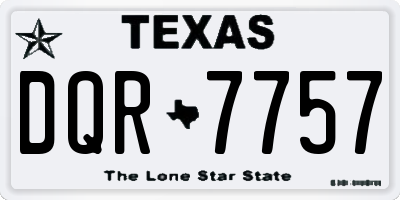 TX license plate DQR7757