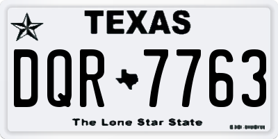 TX license plate DQR7763