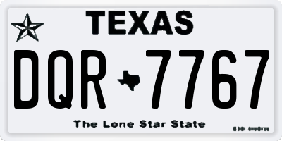 TX license plate DQR7767
