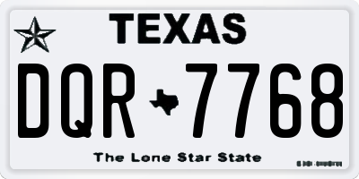 TX license plate DQR7768