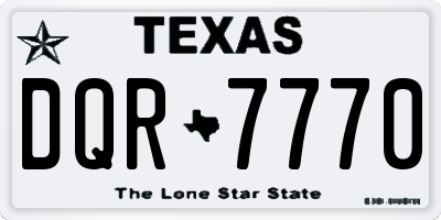 TX license plate DQR7770