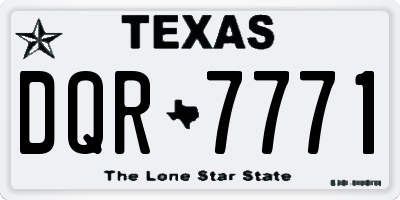 TX license plate DQR7771