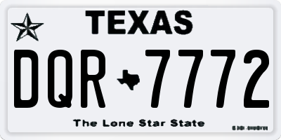 TX license plate DQR7772