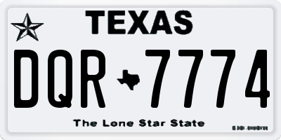 TX license plate DQR7774
