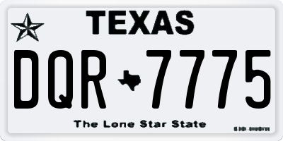 TX license plate DQR7775