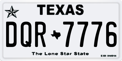 TX license plate DQR7776