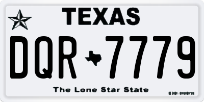 TX license plate DQR7779