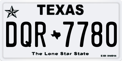 TX license plate DQR7780